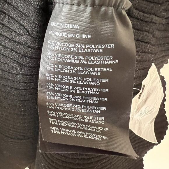 Club Monaco Black V-Neck Sleeveless Rib Knit Dress - Picture 8 of 8